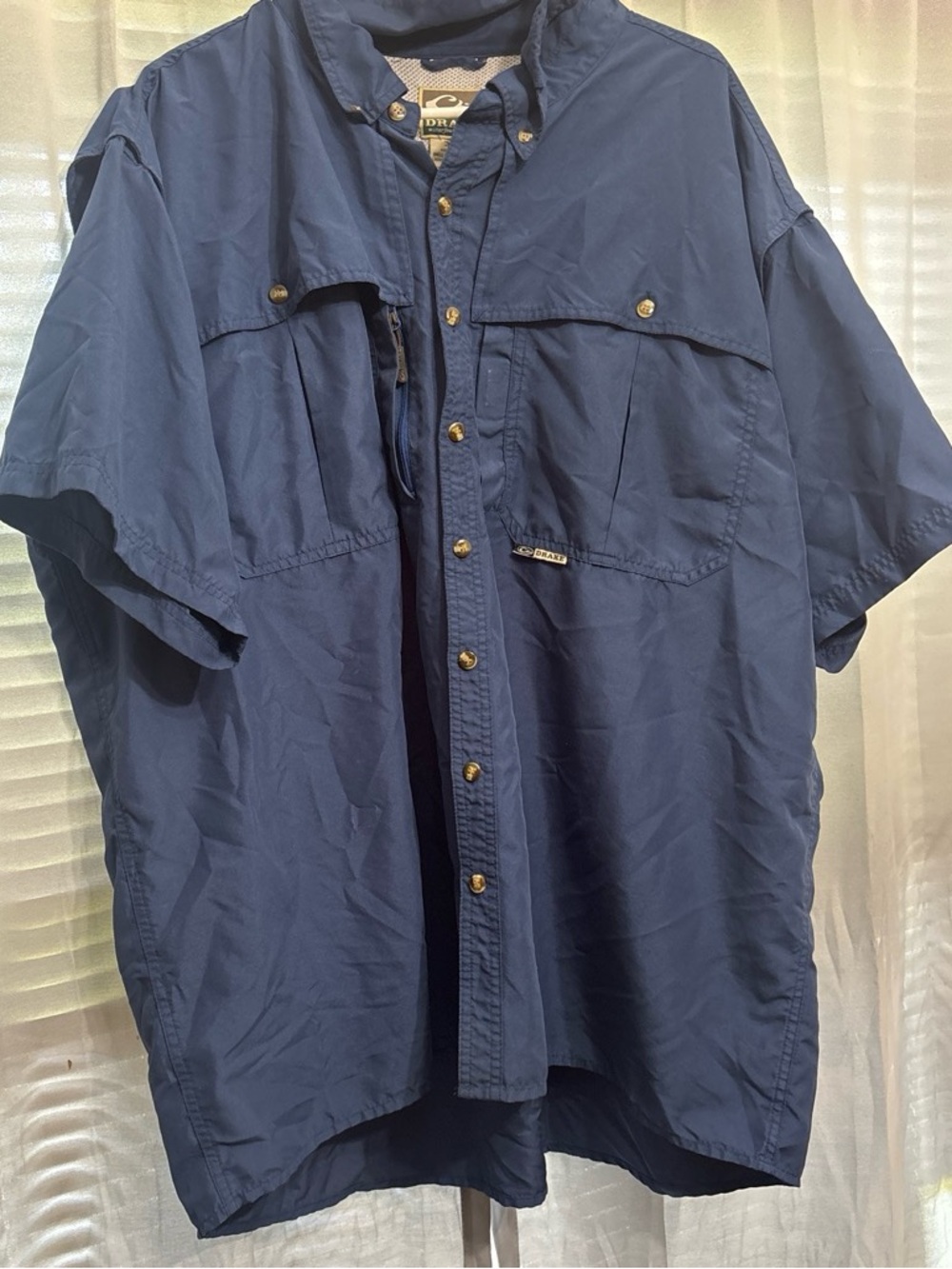 Drake Short Sleeve Button-Down Shirt Navy Blue